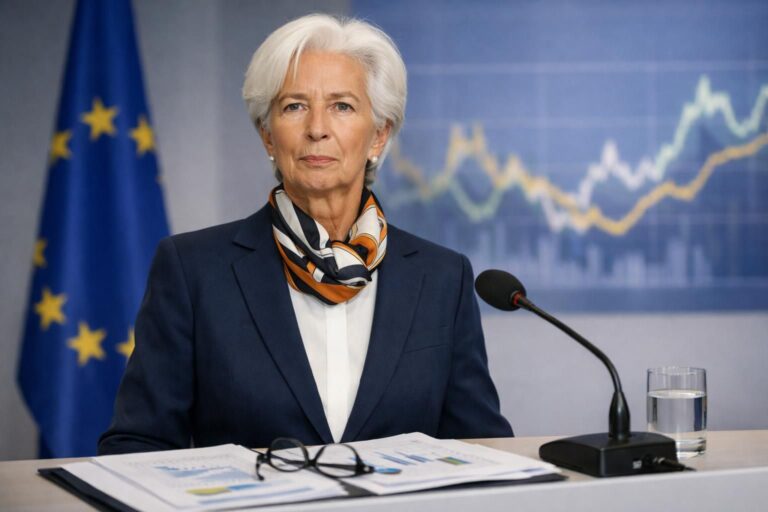 christine lagarde annonce le maintien des taux d'intérêt de la bce, soulignant les défis d'une reprise économique inégale à travers la zone euro.