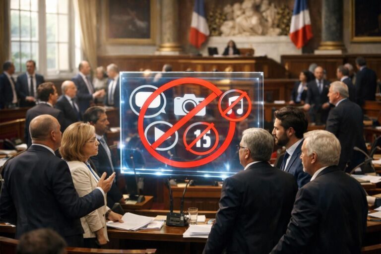 l’assemblée nationale française adopte en première lecture une loi visant à interdire l’accès aux réseaux sociaux aux moins de 15 ans pour protéger les jeunes utilisateurs.