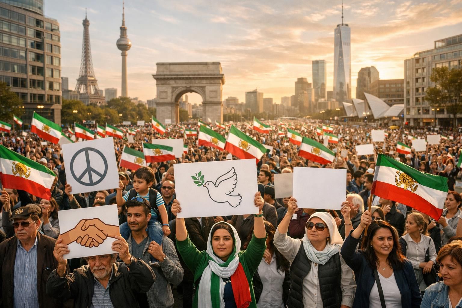 des manifestations de la diaspora iranienne ont lieu dans plus de 70 villes à travers le monde, exprimant leur solidarité et soutien.