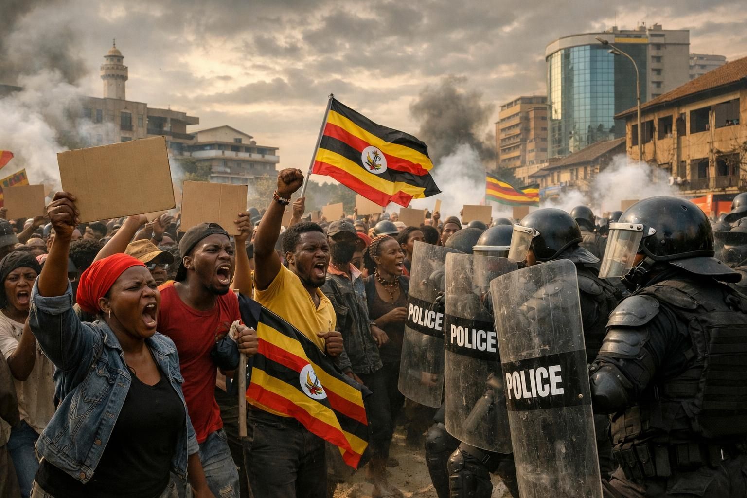 les manifestations antigouvernementales se poursuivent en ouganda suite à l’élection controversée de 2026, marquée par des tensions politiques et des appels à la justice.
