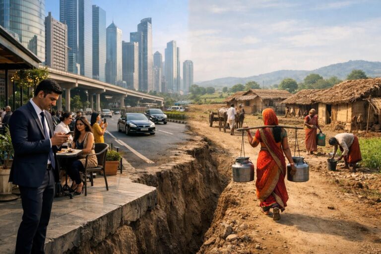 en inde, les disparités de revenus entre les zones urbaines et rurales s'accentuent, impactant le développement économique et social du pays.