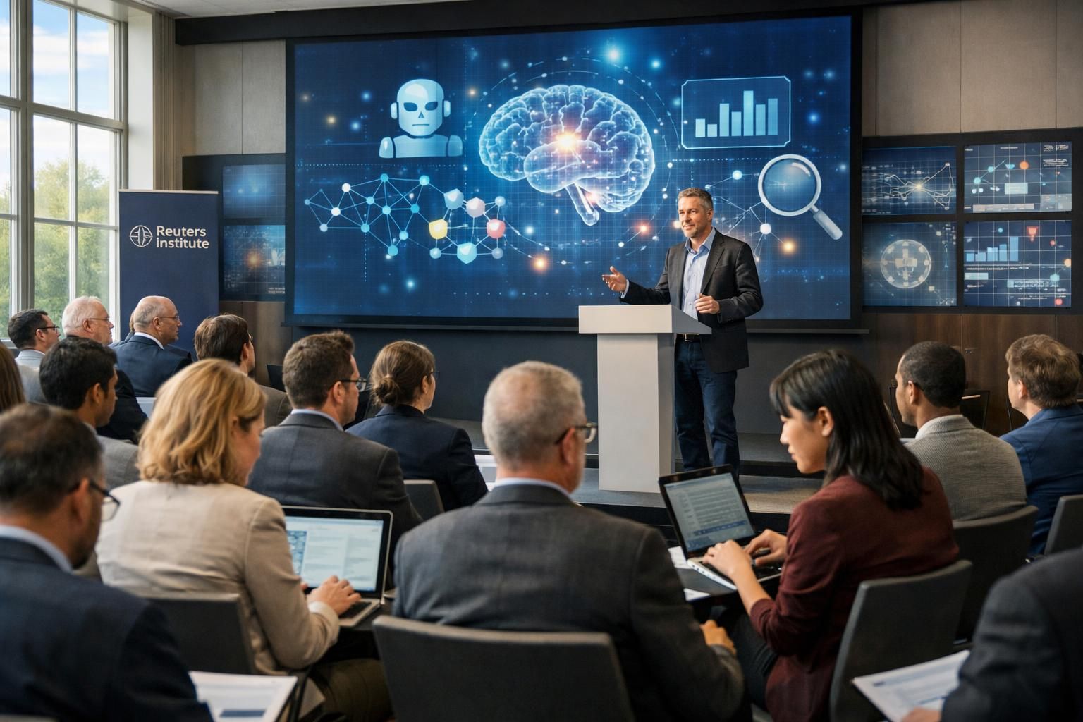 découvrez la conférence du reuters institute dédiée à l'impact de l'intelligence artificielle sur les rédactions et les processus de vérification de l'information, explorant les enjeux et innovations dans le journalisme moderne.
