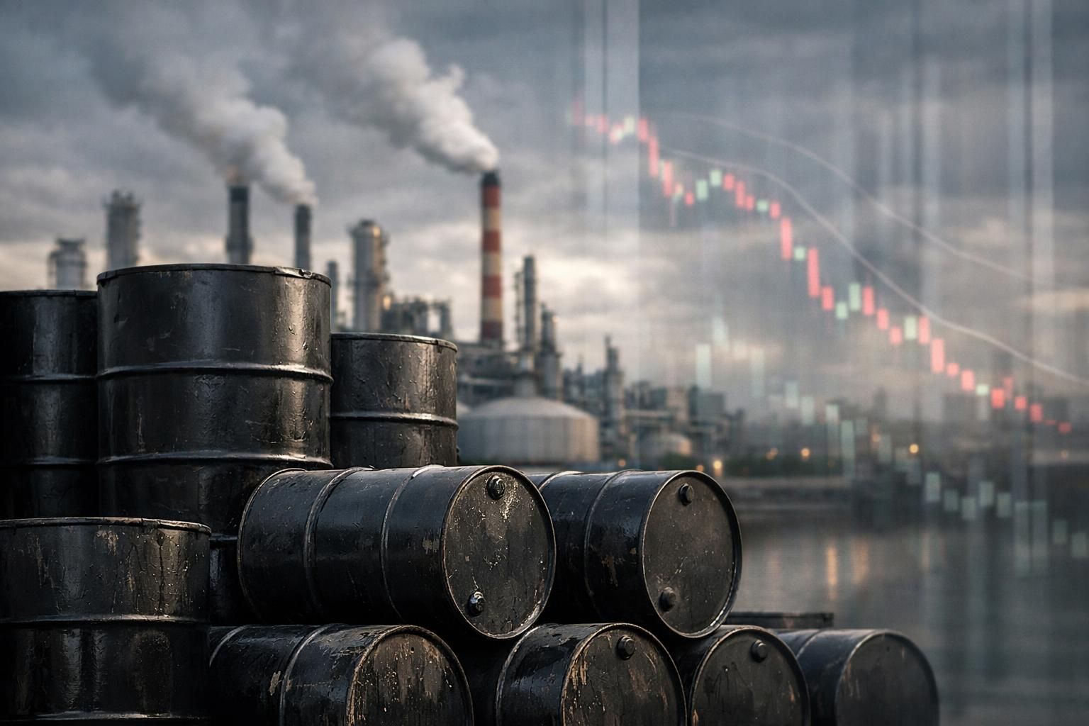 les prix du pétrole chutent en raison des craintes liées à la baisse de la demande mondiale, impactant les marchés énergétiques et économiques.
