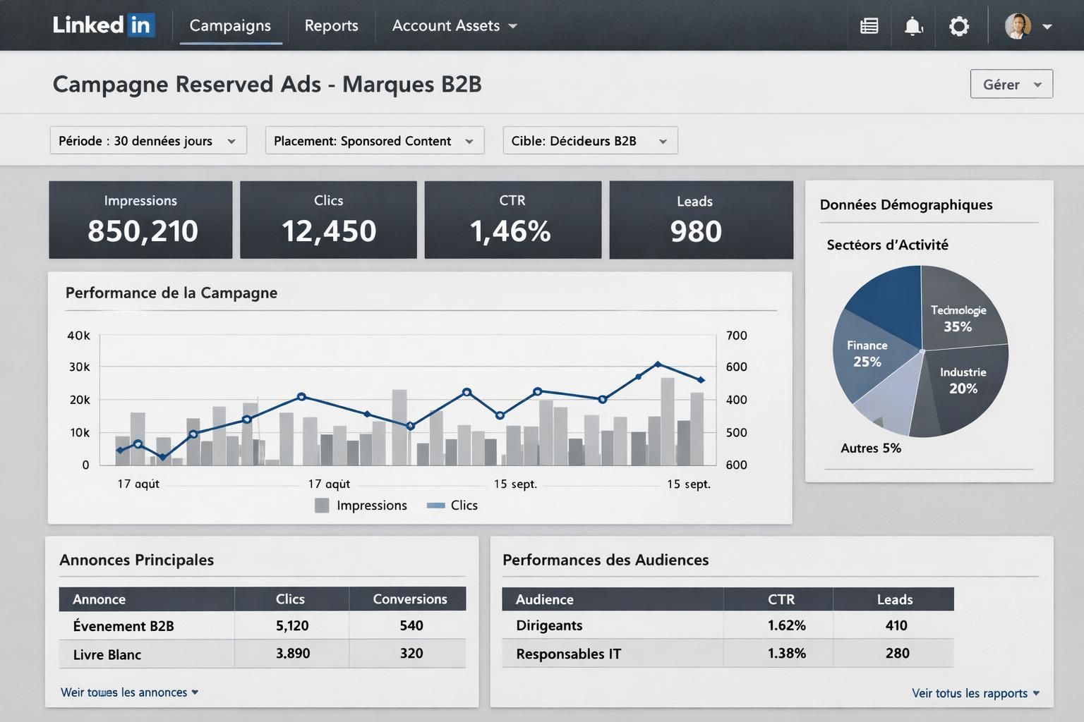 linkedin lance les reserved ads, une nouvelle solution publicitaire garantissant aux marques b2b des espaces publicitaires réservés pour maximiser leur visibilité et efficacité.