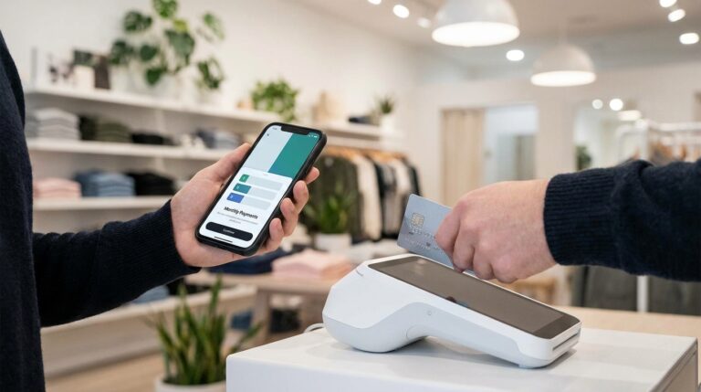 Achat réglé en plusieurs fois via une carte et un smartphone